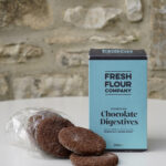 Fresh Flour hand-made sourdough chocolate digestive biscuits, made in Devon.