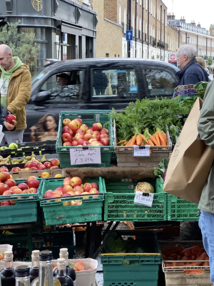 Chegworth Valley selling fresh produce at Pimlico Road Farmers Market