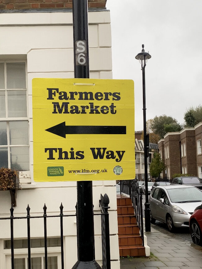 Pimlico Road Farmers Market Sign